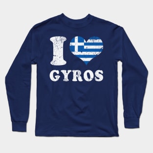 Love Gyros Greek Food Greece Flag Long Sleeve T-Shirt